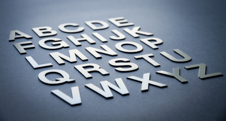 Foto alfabet gemaakt met stevige letters