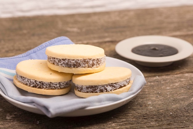 Alfajores traditional argentina sweet cookies