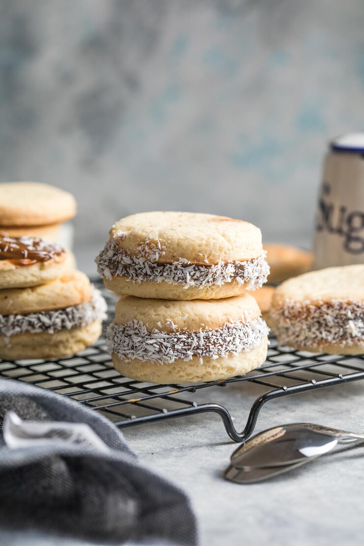 Alfajores: Traditional Peruvian cookies filled with caramel
