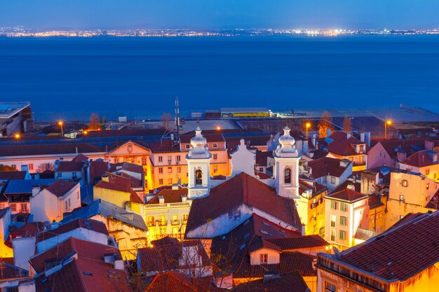 Alfama at night, Lisbon, Portugal