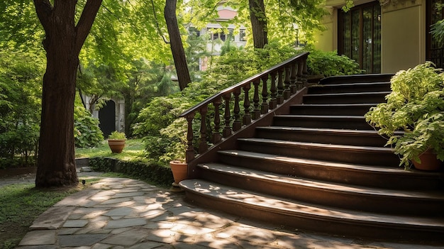 Alfresco Ascent Outdoor Staircase in rauwe stijl