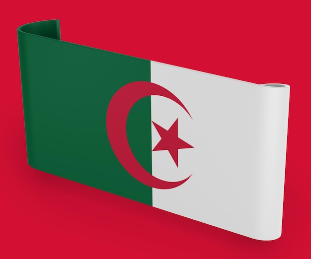 Algeria flag ribbon banner