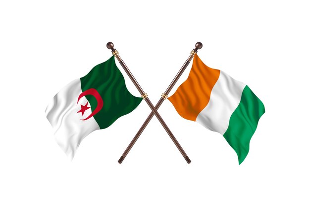 Algeria versus Cote dIvoire Two Flags