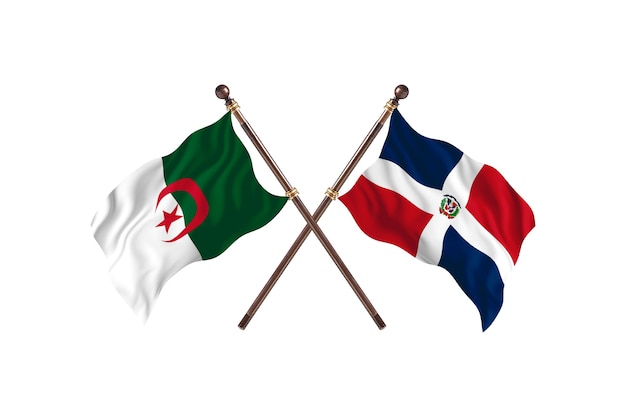 Algeria versus Dominican Republic Two Flags