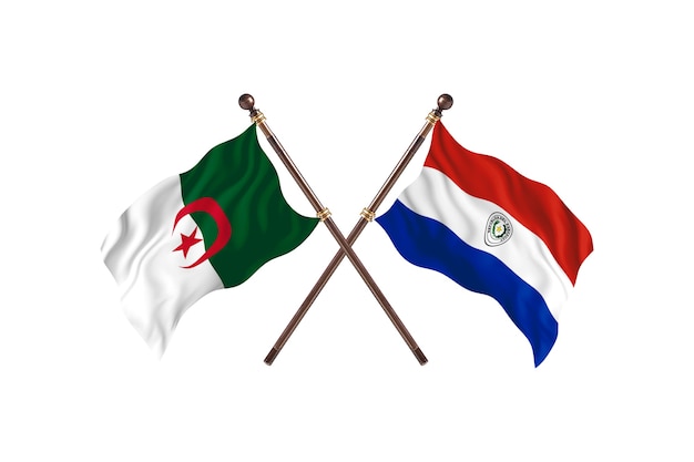 Algeria versus Paraguay Two Flags