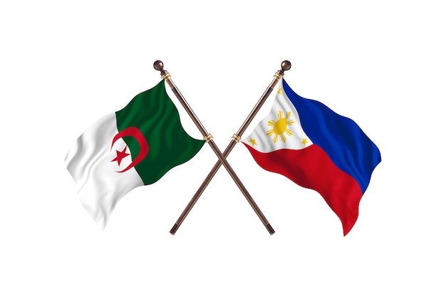 アルジェリア対フィリピン2つの旗