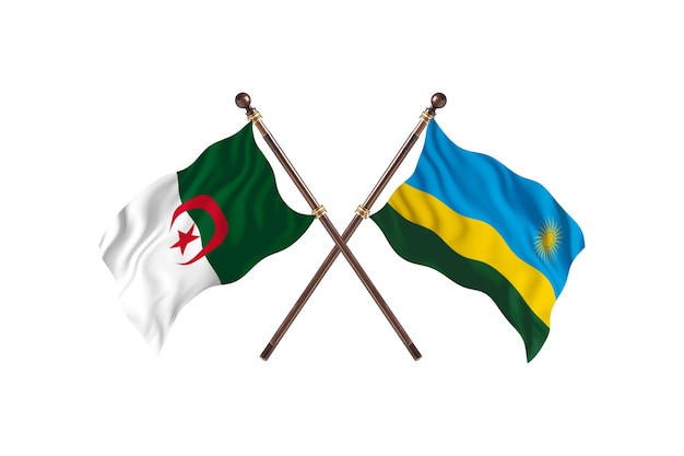 Algeria versus Rwanda Two Flags