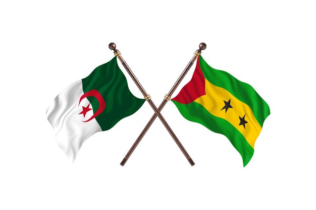 Algeria versus Sao Tome and Principe Two Flags