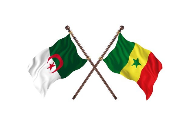 Algeria versus Senegal Two Flags