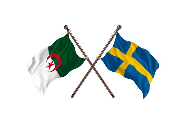 Algeria versus Sweden Two Flags