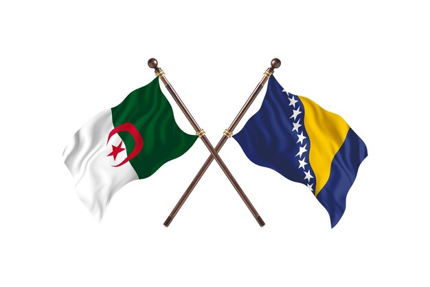 Algerije versus Bosnië en Herzegovina Two Flags