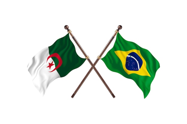 Algerije versus Brazilië Two Flags