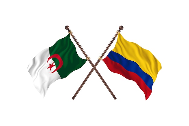 Algerije versus Colombia Two Flags