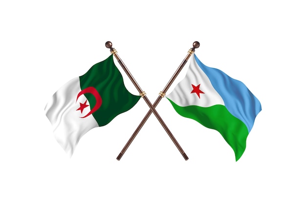 Algerije versus Djibouti Two Flags