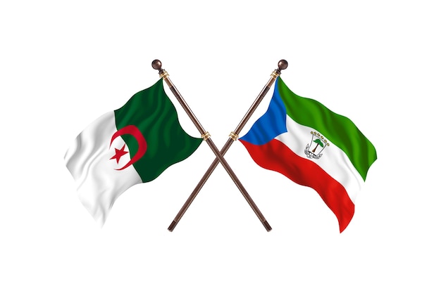 Algerije versus Equatoriaal-Guinea Two Flags