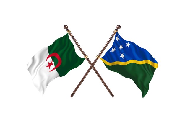 Algerije versus Solomon Islands Two Flags