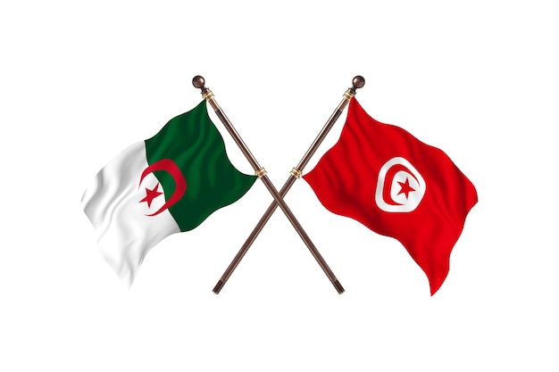 Algerije versus Tunesië Two Flags