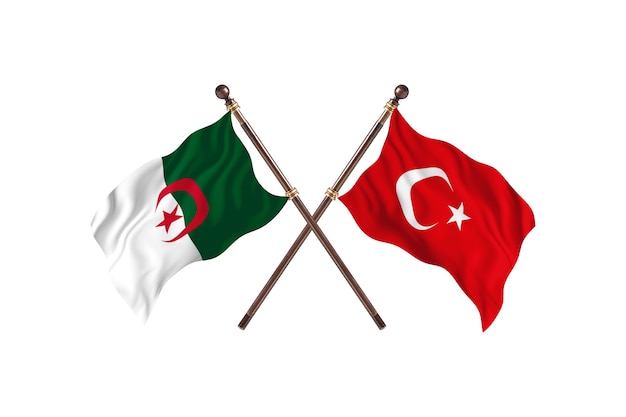 Algerije versus Turkije Two Flags