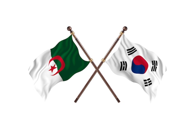 Algerije versus Zuid-Korea Two Flags