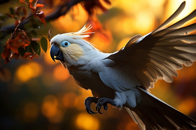 Photo algorithmic charm a parrot in the forest crafted by ai