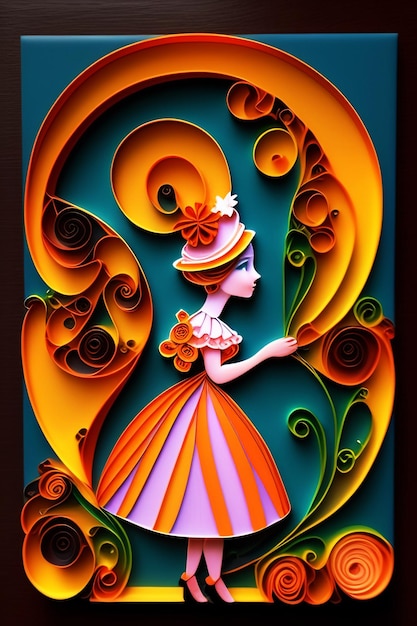 Alice in Wonderland in de stijl van quilling