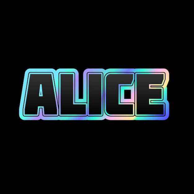 Photo alice typography 3d design yellow pink white background photo jpg