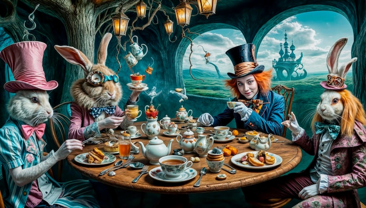 Photo alice in wonderland based on the mad tea party