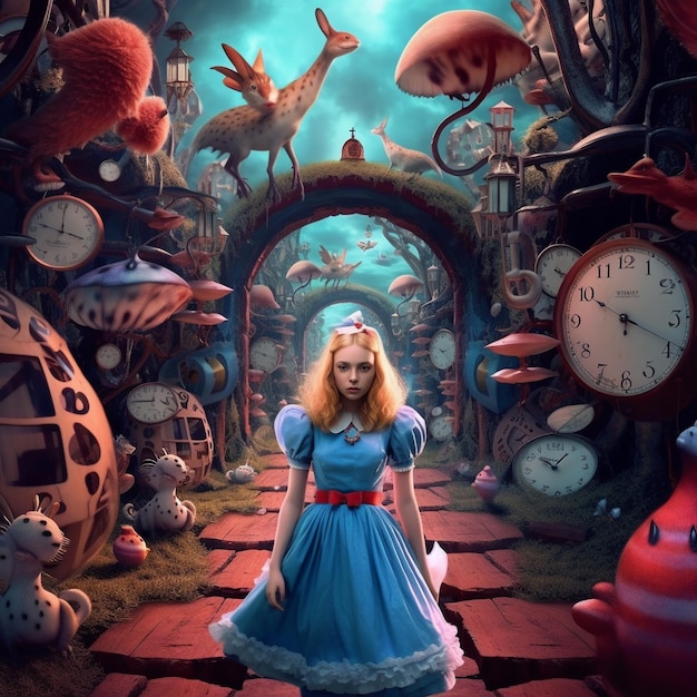 Alice in wonderland character illustrated