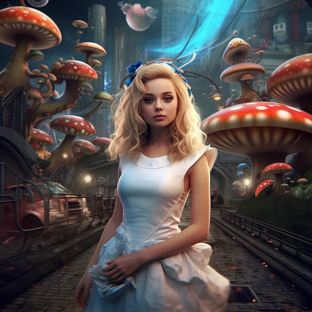 Alice in wonderland character illustrated