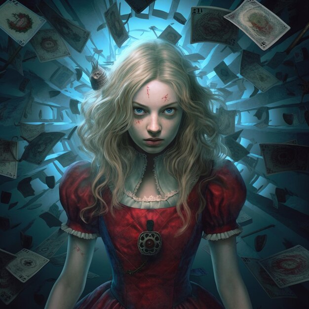 Photo alice in wonderland character illustrated