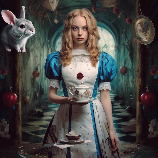 Alice in wonderland character illustrated