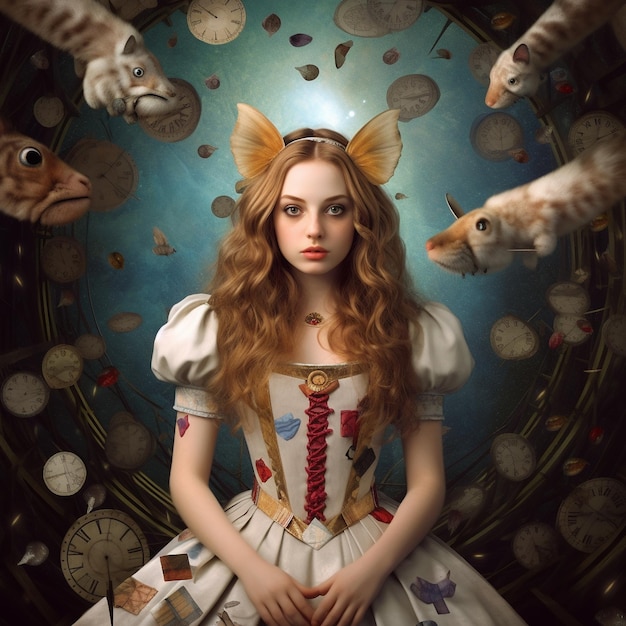 Alice in wonderland character illustrated