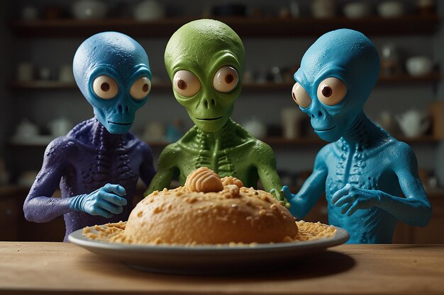 Alien Baking Experiment Cartoon culinaire innovatie