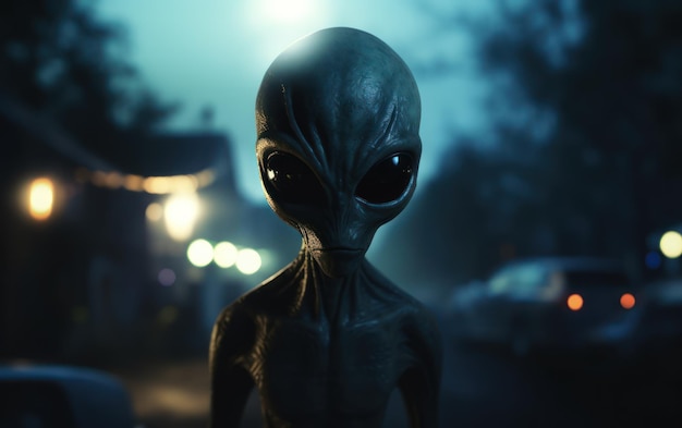 an alien being in the night