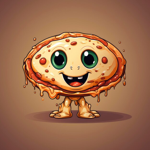 Alien Bite Pizza UfoIconCartoon Illustration For Printing