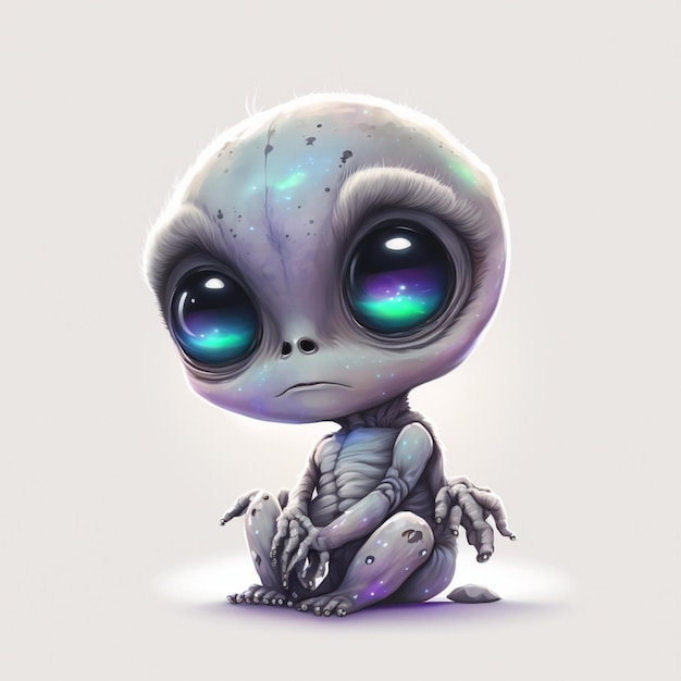 Alien Chibi Abstract Galaxy aquarel hyperrealistisch