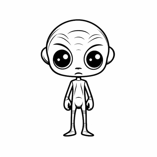 Photo alien coloring page for kids