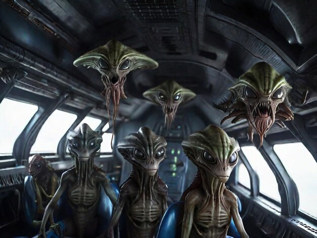 alien creatures aboard a spaceship