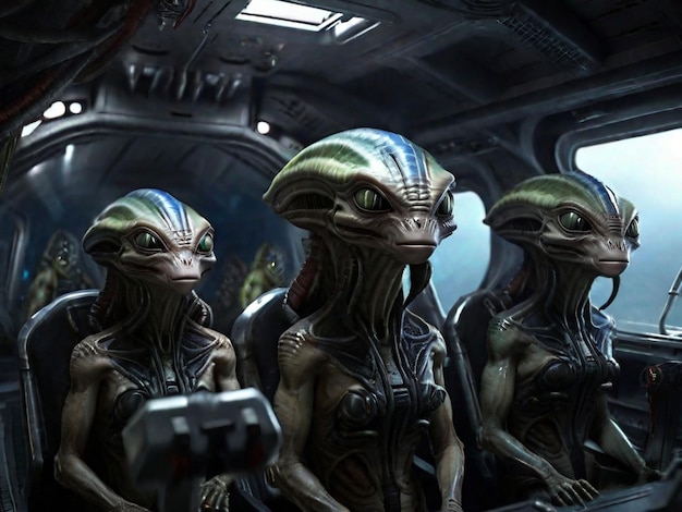 alien creatures aboard a spaceship