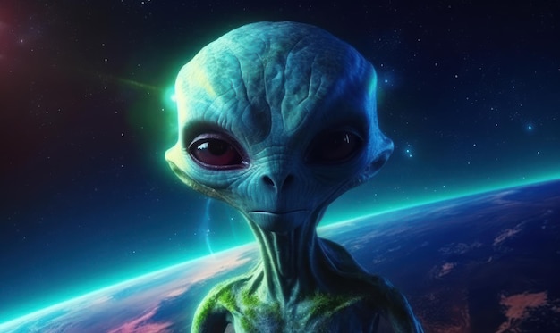 Alien Explore the Planet Background Colorful Illustration Generative Ai