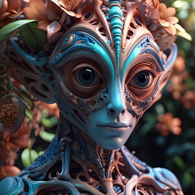 An alien found on a earth in a forest