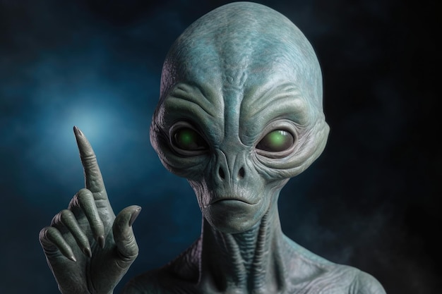 Alien humanoïde portret op donkere achtergrond Generatieve AI