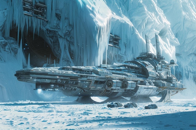 Alien ice freighters Scenes capturing the beauty a generative ai