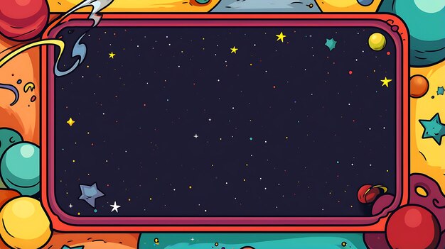 alien and intergalactic cosmic frame magical background