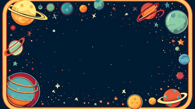 alien and intergalactic cosmic frame magical background