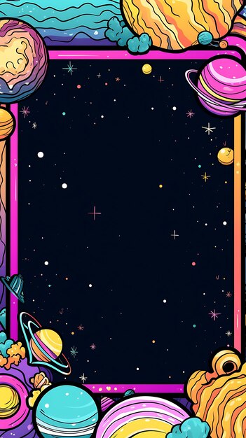 alien and intergalactic cosmic frame magical background