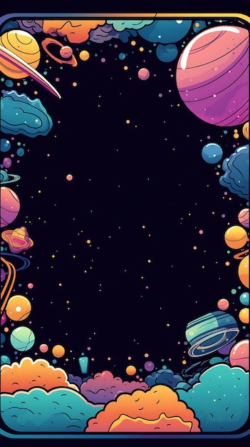 alien and intergalactic cosmic frame magical background