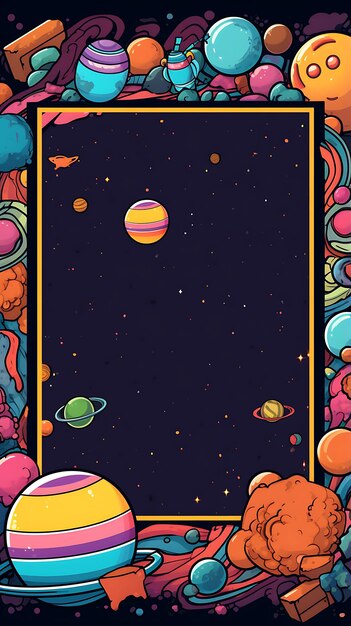 alien and intergalactic cosmic frame magical background