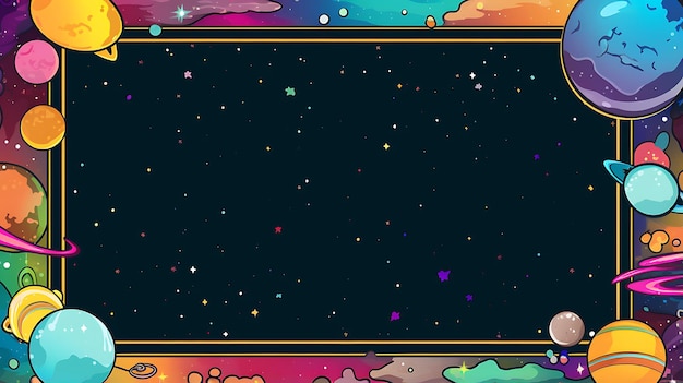 Photo alien and intergalactic cosmic frame magical background