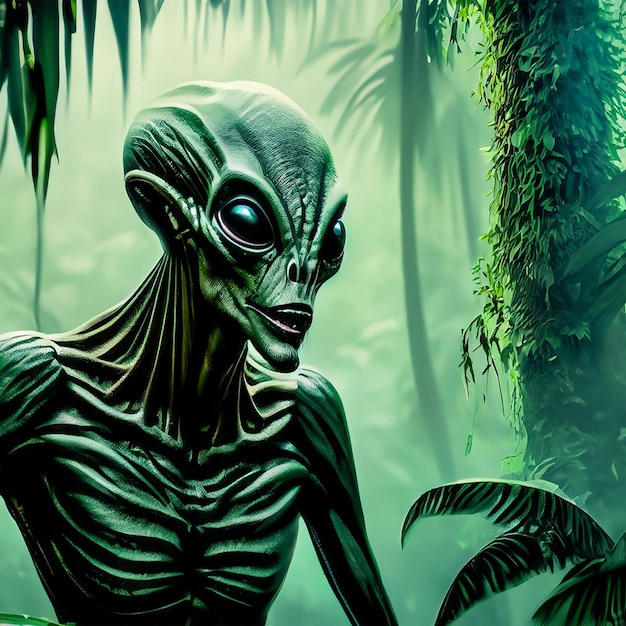 Alien in jungle